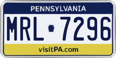 PA license plate MRL7296