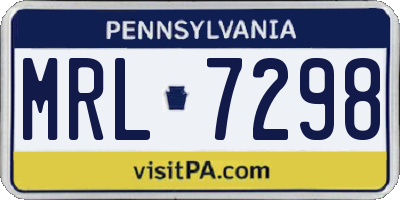 PA license plate MRL7298