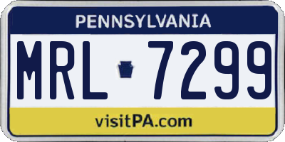 PA license plate MRL7299