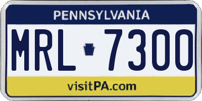 PA license plate MRL7300