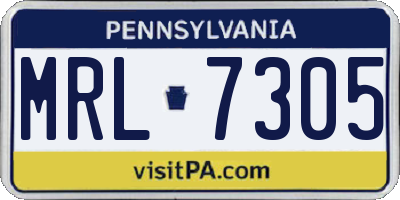 PA license plate MRL7305