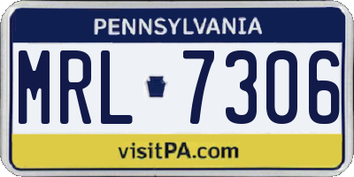 PA license plate MRL7306