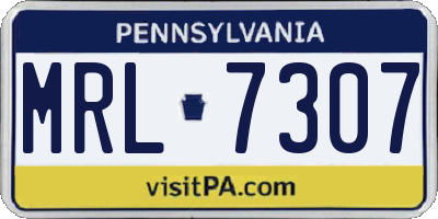 PA license plate MRL7307