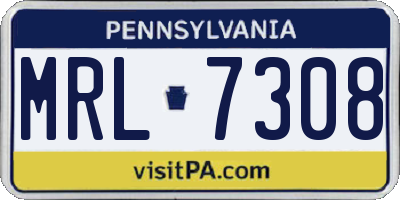 PA license plate MRL7308