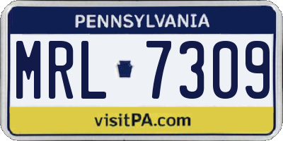 PA license plate MRL7309