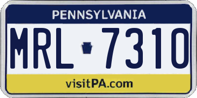PA license plate MRL7310