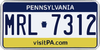 PA license plate MRL7312