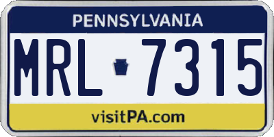 PA license plate MRL7315