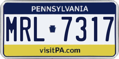 PA license plate MRL7317