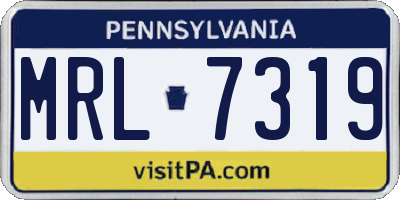 PA license plate MRL7319