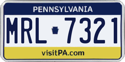 PA license plate MRL7321