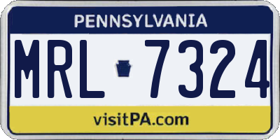 PA license plate MRL7324
