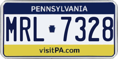 PA license plate MRL7328