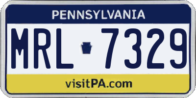 PA license plate MRL7329