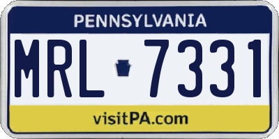 PA license plate MRL7331