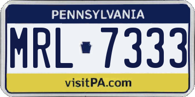 PA license plate MRL7333