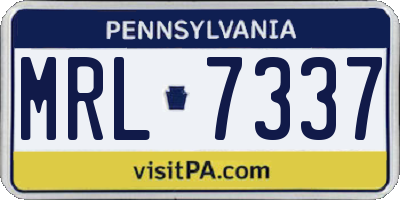 PA license plate MRL7337