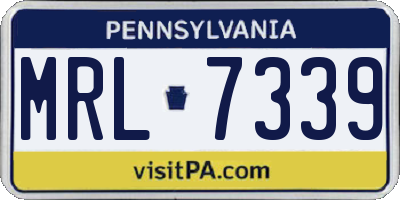 PA license plate MRL7339
