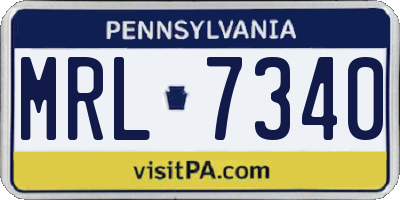 PA license plate MRL7340