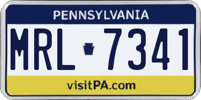 PA license plate MRL7341