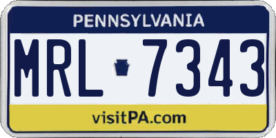 PA license plate MRL7343