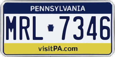 PA license plate MRL7346