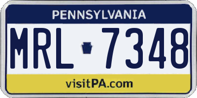 PA license plate MRL7348