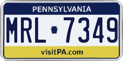 PA license plate MRL7349