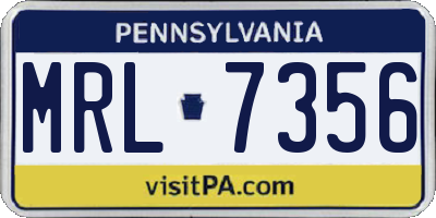 PA license plate MRL7356