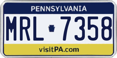 PA license plate MRL7358