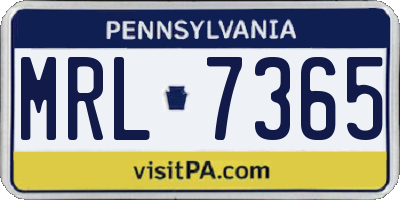 PA license plate MRL7365