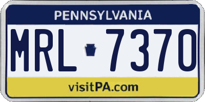 PA license plate MRL7370