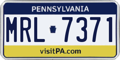 PA license plate MRL7371