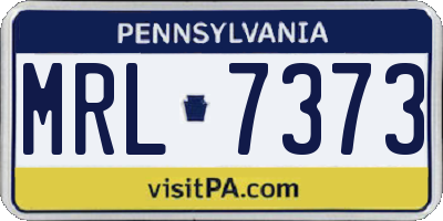 PA license plate MRL7373
