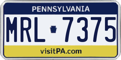 PA license plate MRL7375