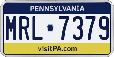 PA license plate MRL7379