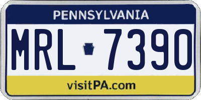 PA license plate MRL7390