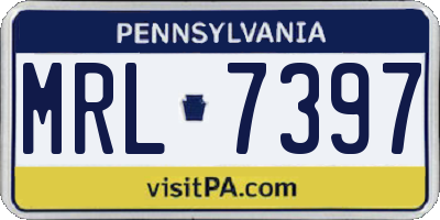 PA license plate MRL7397