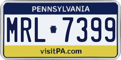 PA license plate MRL7399