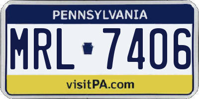 PA license plate MRL7406