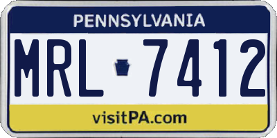 PA license plate MRL7412