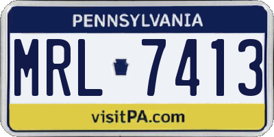 PA license plate MRL7413