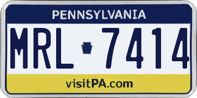 PA license plate MRL7414