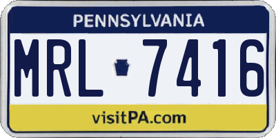 PA license plate MRL7416
