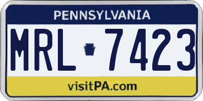 PA license plate MRL7423