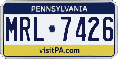 PA license plate MRL7426