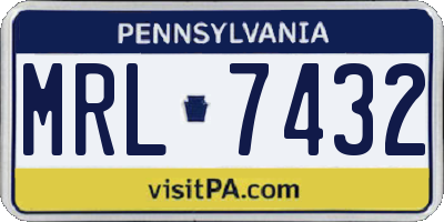 PA license plate MRL7432