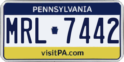PA license plate MRL7442
