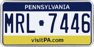 PA license plate MRL7446