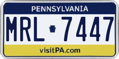 PA license plate MRL7447